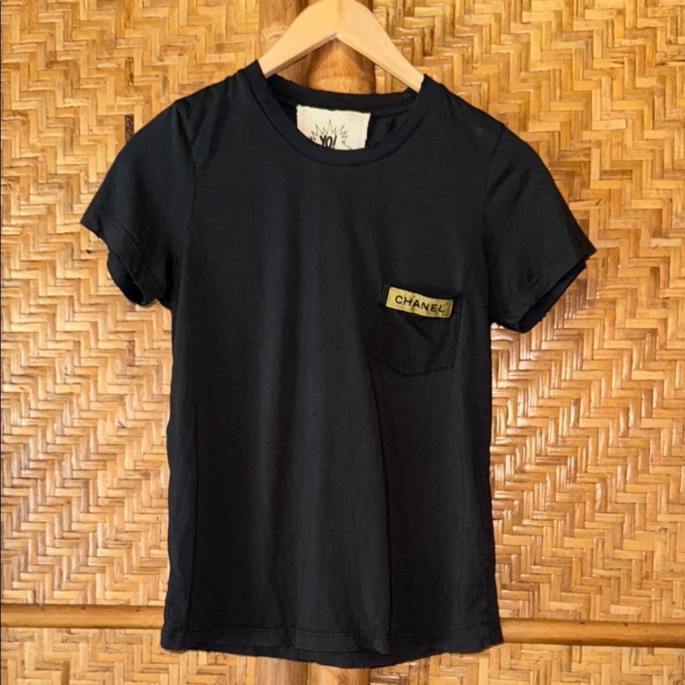 Chanel Black Short Sleeve Pocket Tee